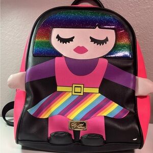 Betsey Johnson Colorful Backpack - rainbow girl